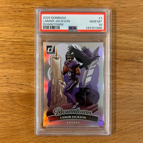 PSA 10 2025 Donruss Downtown Lamar Jackson Panini #1 Baltimore Ravens Gem Mt