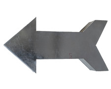 BIG Gray Sheet Metal 3-Dimensional Arrow Art Decor, Made in USA, 48"x24"x 6"