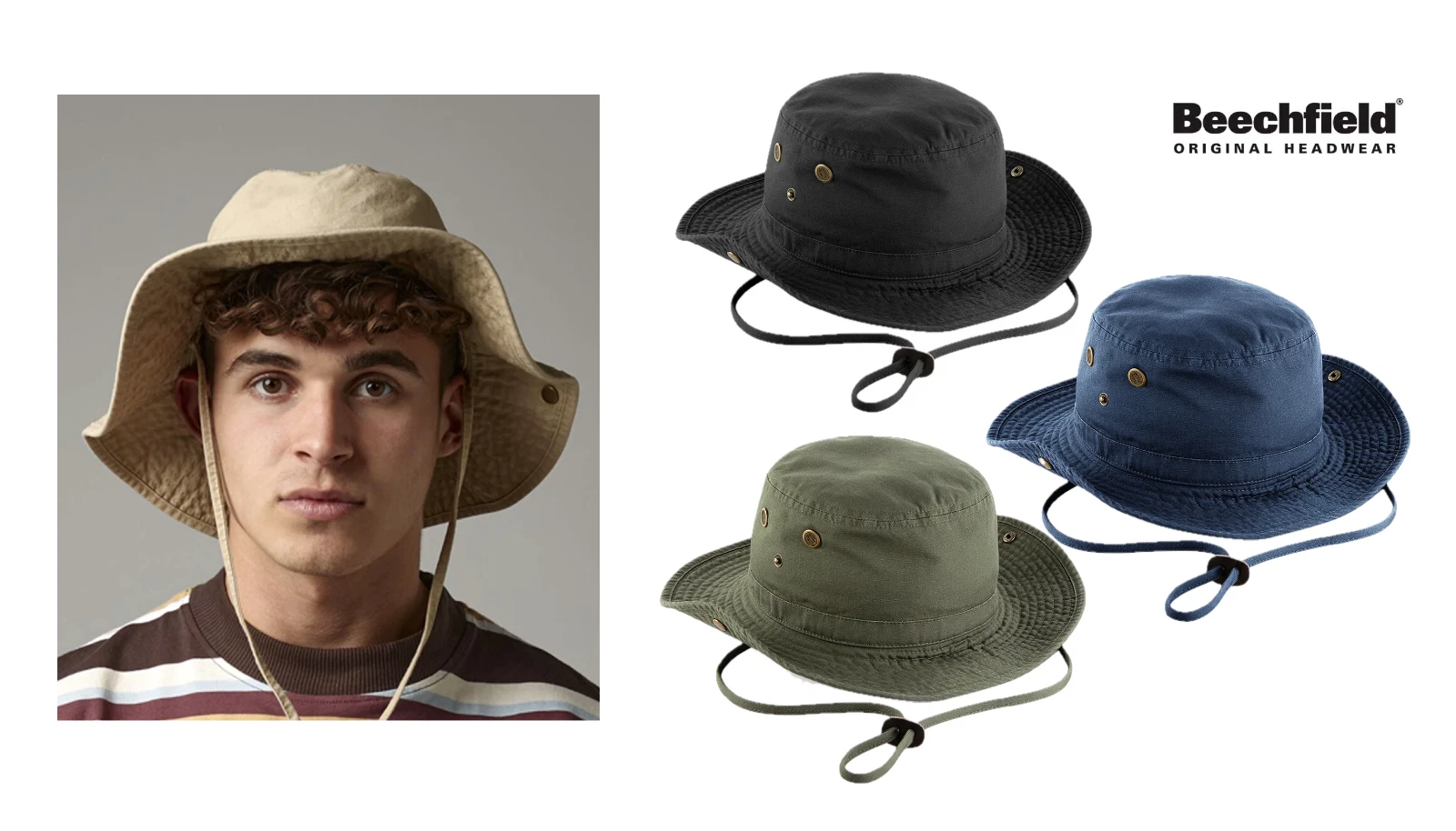 Outback Bucket Hat 100% Cotton Beechfield