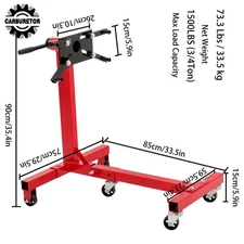 Red Capacity 3/4 Ton Heavy-duty Engine Block Hoist Folding Engine Stand 1500LBS