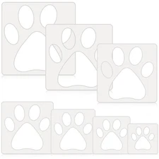 Large Paw Print Stencil 14 Pieces 5 Point Template for Painting on Wood
