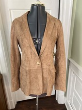 Massimo Dutti Tan Lamb Leather Suede Jacket L...