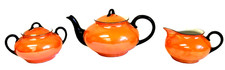 Royal Bavaria Orange Luster Tea Set – Art Deco Teapot Sugar Creamer