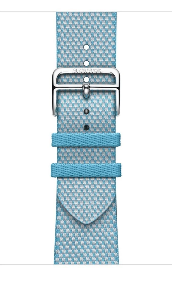 Hermes Apple watch band Bleu Celeste/Ecru  - Image 3 of 4