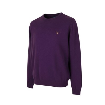 Gant Superfine Lambswool Crew Herren Pullover M Lila Strick