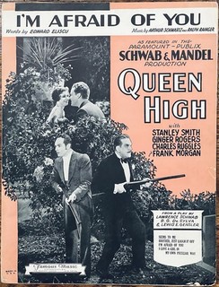 1930 film QUEEN HIGH sheet music I'M AFRAID OF YOU Arthur Schwartz RALPH RAINGER