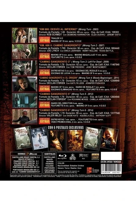 WRONG TURN MOVIE COLLECTION 1 2 3 4 5 6 / NEW Reg A B C Blu-ray PRE-SALE - Image 2 of 3