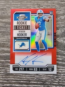 Hendon Hooker 2023 Contenders Optic ROOKIE TICKET RED PRIZM AUTO /125 DET LIONS