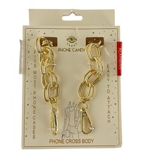Phone Candy Universal Crossbody Phone Lanyard Gold Chain Link w/Strap Card NEW