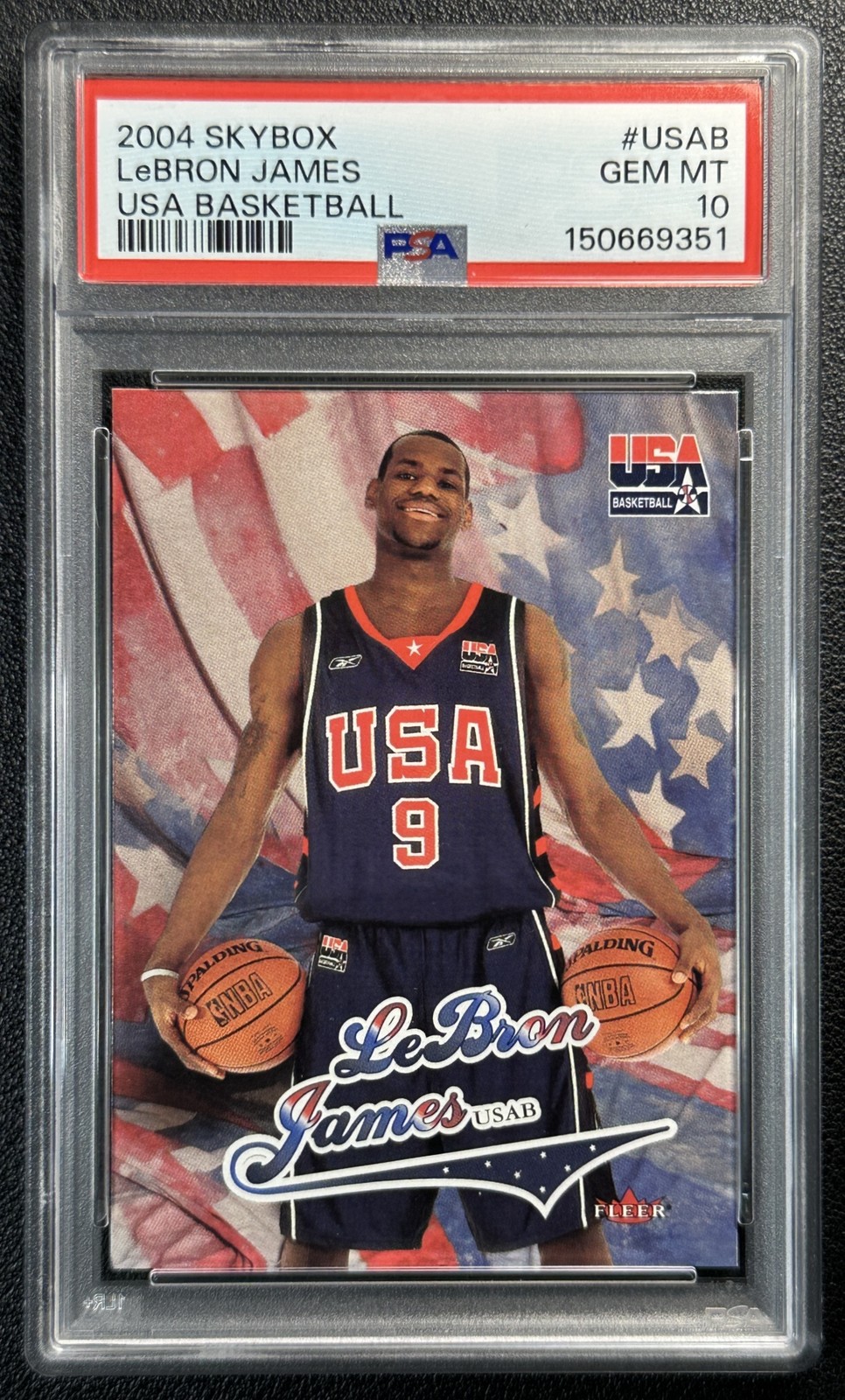 LEBRON JAMES PSA 10 2004 SKYBOX #USAB 2ND YEAR USA BASKETBALL GEM 9351