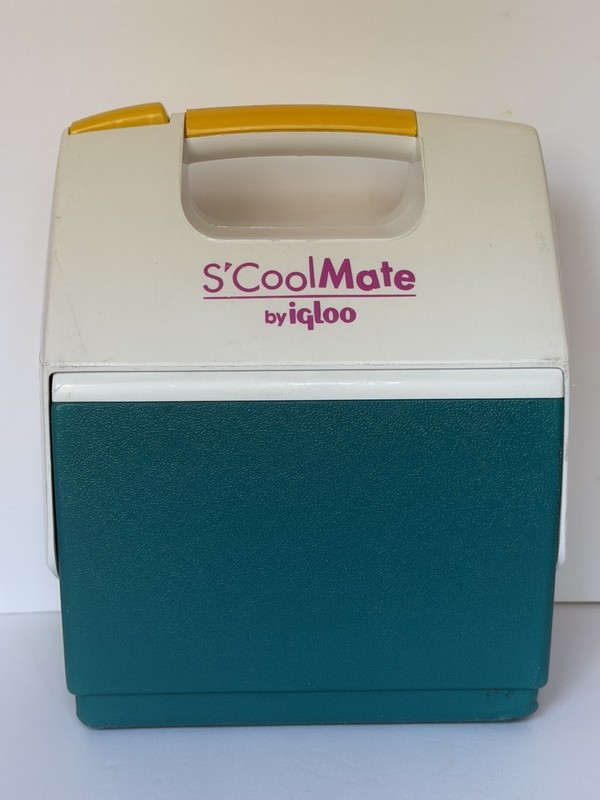 Vintage Igloo S'Cool Mate Mini Lunch Box Personal Cooler Purple Teal White 90’s