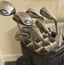 Ping G2 White Dot Golf Clubs Nearly Full Set Inc Ping Bag