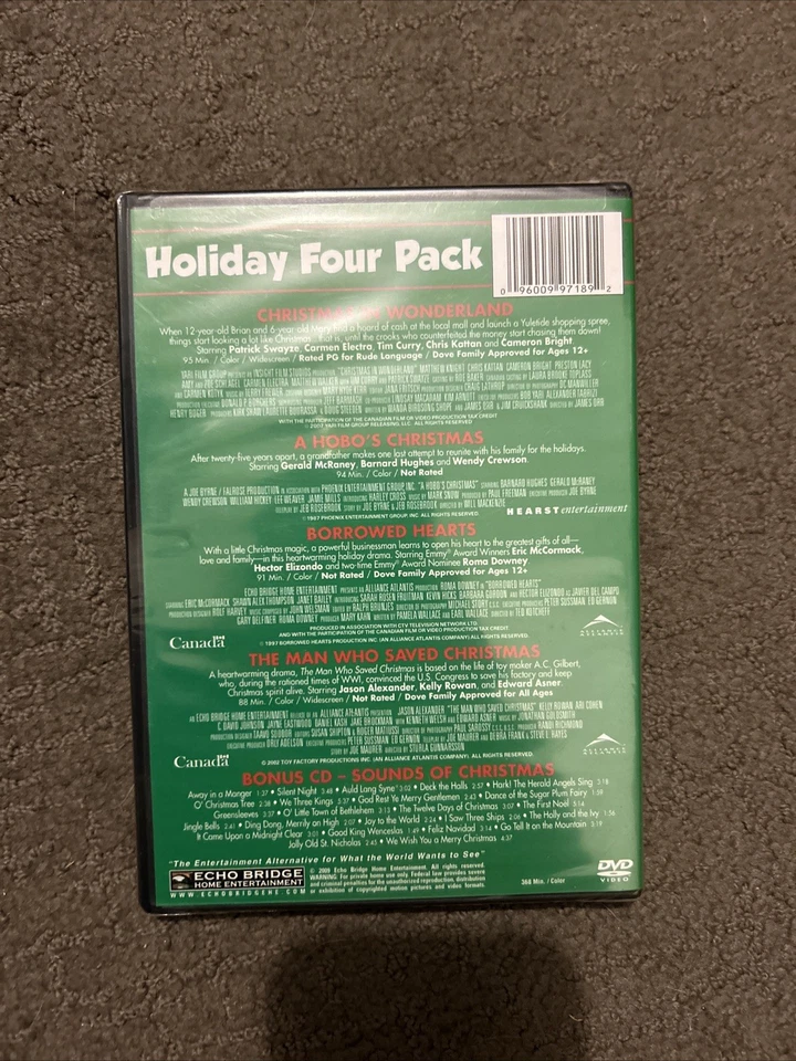 Holiday Four Film Collector's Set (DVD, 2009, 2-Disc Set) 4 Christmas Movies New - Image 2 of 3