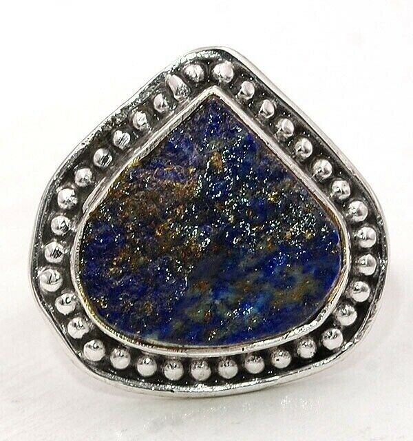 Natural Lapis Lazuli -Afghanistan 925 Solid Sterling Silver Ring Sz 6.5