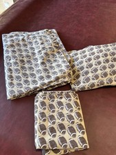 Pottery Barn Kids Brown/Tan FOOTBALL 3pc Twin Sheet Set 100 Cotton