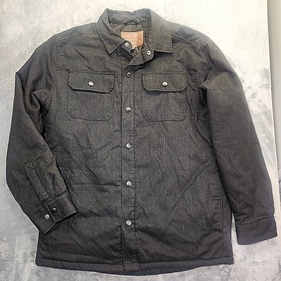 Rugged Elements Utility Shirt Jacket Mens Medium Gray Quilt  Lined Snap Closure