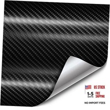 Black True R Carbon Fiber Vinyl Wrap Roll with Air Release Technology 2ft x