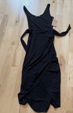 NWT Reformation Kaila Knit Sleeveless Midi Dress Ties At Waist Black Size M