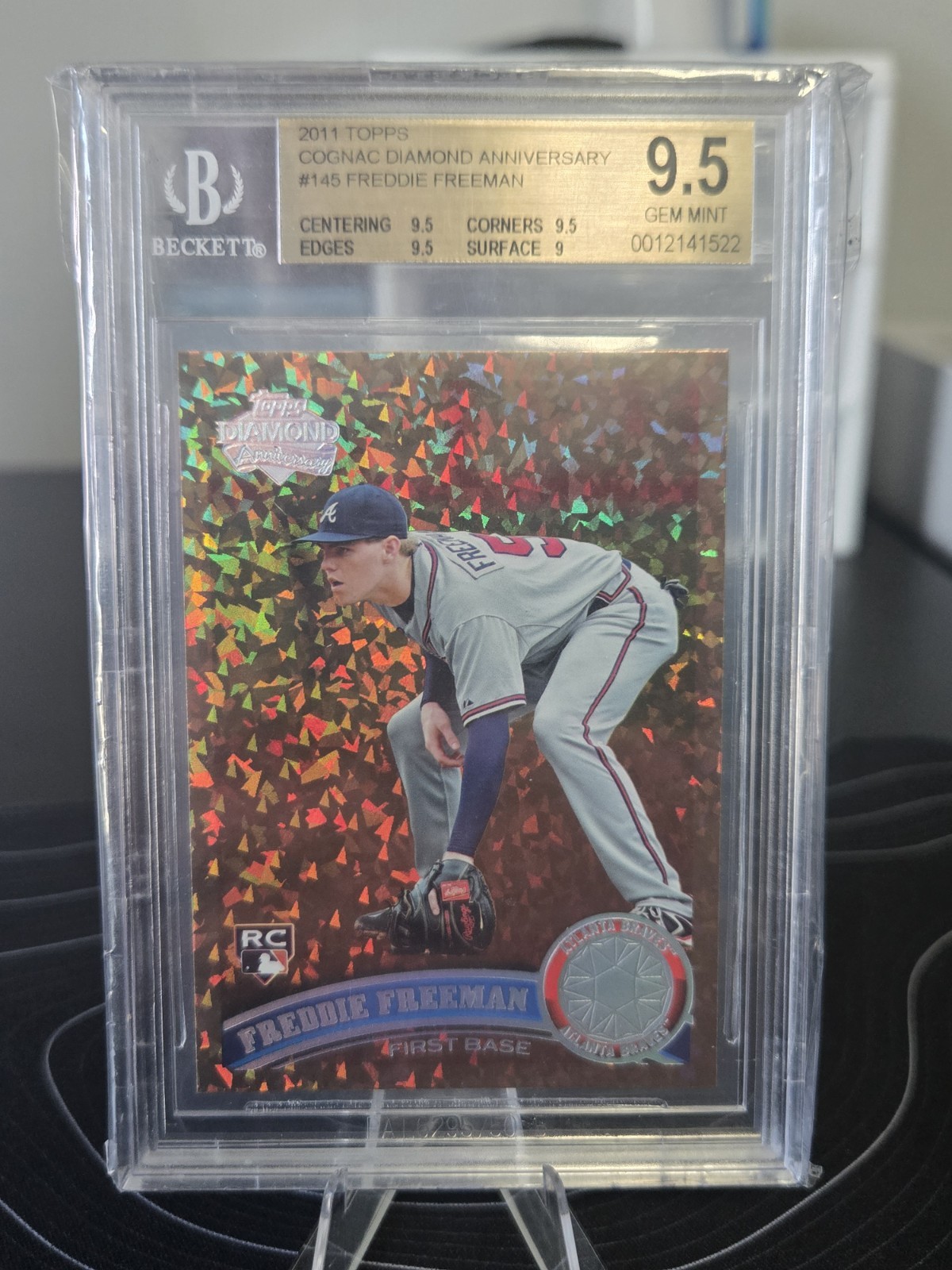 2011 Topps Freddie Freeman Cognac Diamond Anniversary #145 Rookie BGS 9.5 Braves