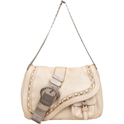 Christian Dior Gaucho Saddle Limited 259 Ivory Shoulder Bag Bag