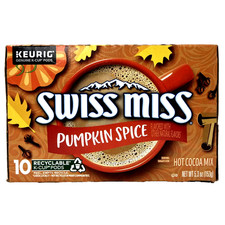 Swiss Miss Hot Cocoa Mix Pumpkin Spice, 10 K-Cup Pods Per Box Keurig Seasonal