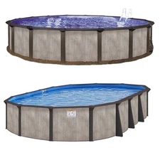 HII Lagoon Luxe 52" Tall Steel Above Ground Pool Kit plus Starter Package