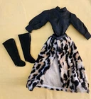 Vintage Barbie Maddie Mod Leopard Hippie Skirt Set With  Boots!