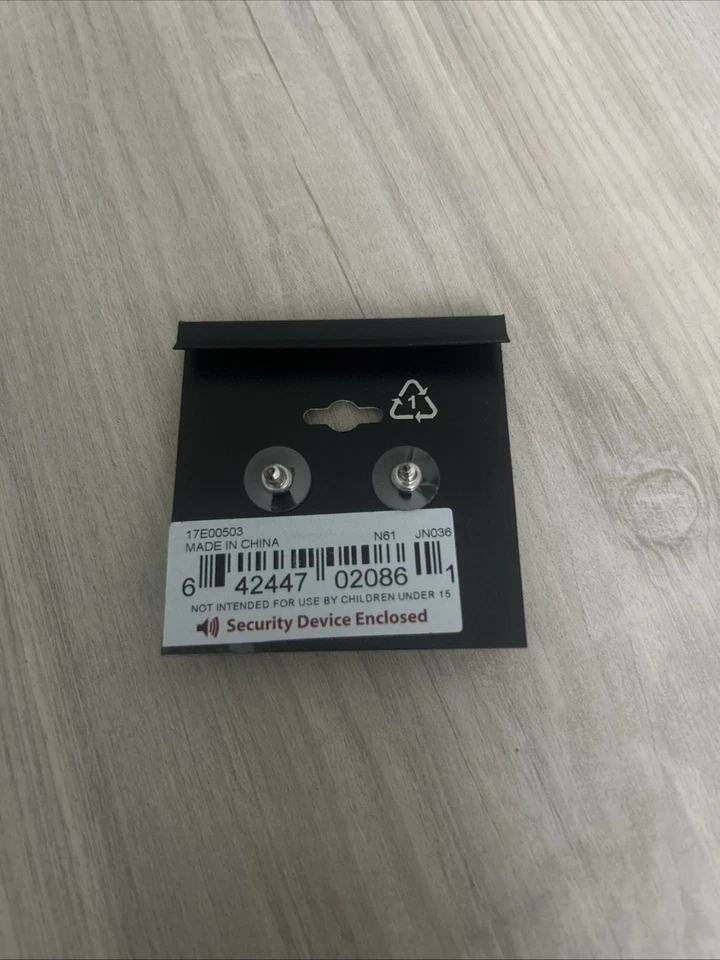 Napier Purple Flower Earrings New with Tag Silver Toned - Image 2 of 2