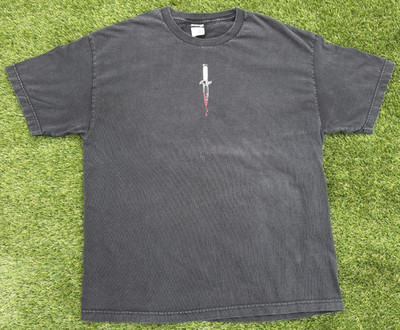 Vintage RARE Krew Skateboarding Dagger Streetwear Mens Black Graphic Tee Size XL