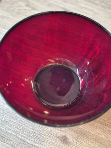 Ruby Red Vintage Glass Bowl - Picture 2 of 3