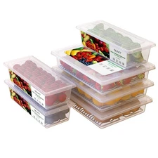 6 Pack Produce Saver Refrigerator Organizer Bins for Fruits and Vegetables- 3...