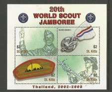 SAINT KITTS 2002 SCOUTS SHEETLET. MINT NEVER HINGED