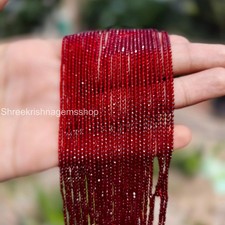 Faceted Ruby Beads, Red Ruby Beads, Beaded Necklace, 2mm Faceted Rondelle Beads