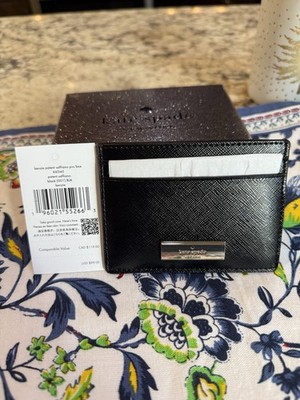 NEW kate spade new york Kenzie Boxed  Small Cardholder In Black Patent