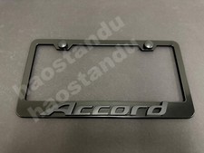 1xblackaccord 3d Emblem Black Stainless License Plate Frame Rust Free Screw Cap 1xblackaccord 3d Emblem Black Stainless License Plate Frame Rust Free Screw Cap