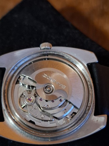 Sandoz Automatic Armbanduhr Scheibenuhr Orange Schwarz - Bild 14 von 14