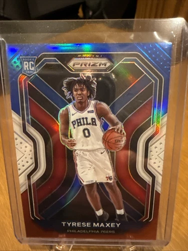 2020-21 PRIZM BASKETBALL TYRESE MAXEY #256 RED WHITE BLUE PRIZM ROOKIE