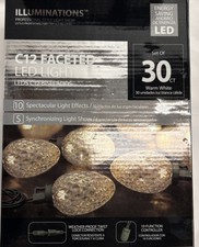 C12 Faceted LED lights 30 ct Warm white Light...