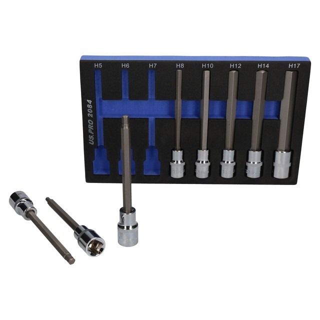 Allen / Hex Key Socket Set Extra Long 5mm 17mm 1/2" Drive by Bergen