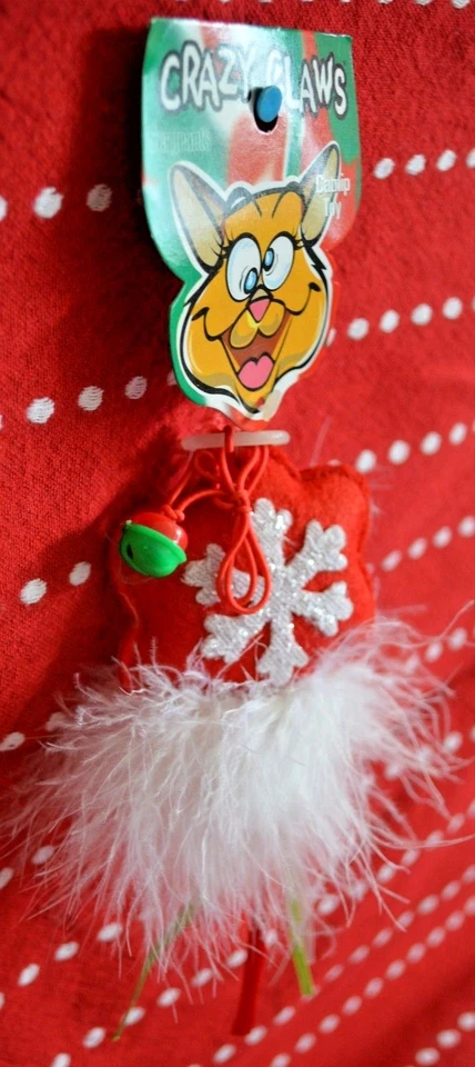 Christmas CRAZY CLAWS Cat TOY Star Red Bell Faux Fur Sergeant's Plush Catnip NEW - Image 3 of 4