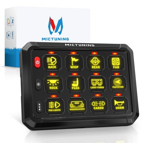 12 Gang Switch Panel RGB LED Light Bar Circuit Relay Control Box Truck Marine US - Foto 15 di 15