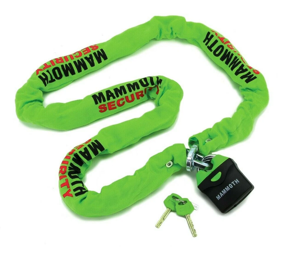 HEAVY DUTY MOTORCYCLE CHAIN AND PADLOCK MAMMOTH SECURITY 1.8M SECURITY BIKE LOCK - Image 4 of 4