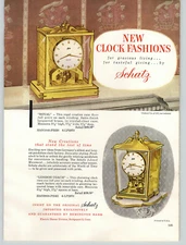 1956 PAPER AD Schatz Hand Carved Cuckoo Clocks Royal London Coach Brass Glass