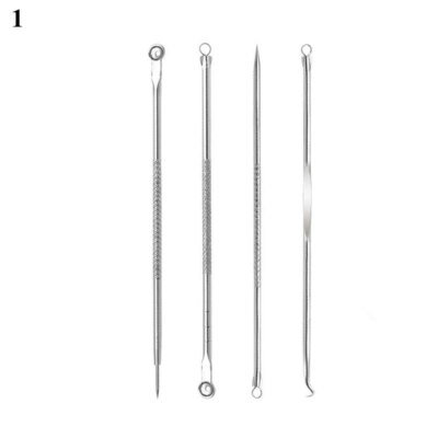 Au Au 4Pcs Blackhead Remover Pimple Tool Kit Acne Comedone Extractor  