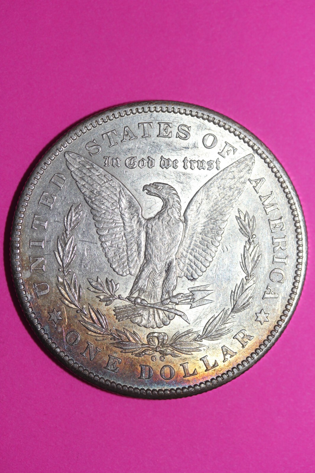 Rainbow Toned 1878 CC Morgan Liberty Silver Dollar Carson City  Minted Coin 286