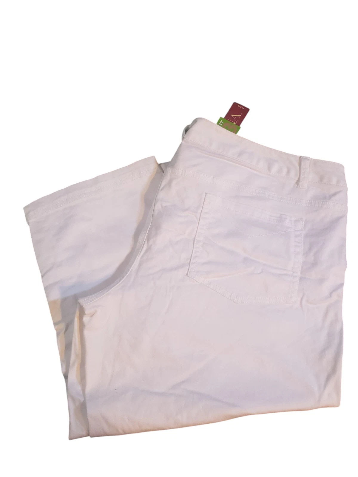 Merona Denim Capri Pants Womens 16 White Fit 3 Coupe 3 Stretch Extensible
