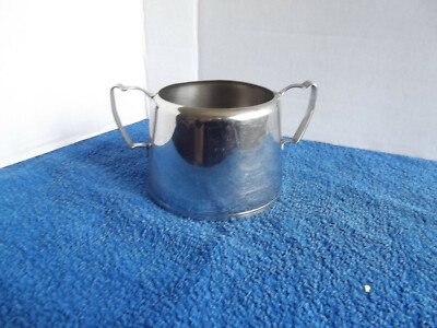 Vintage Olde Hall Edelstahl Zuckerdose mit zwei Henkeln