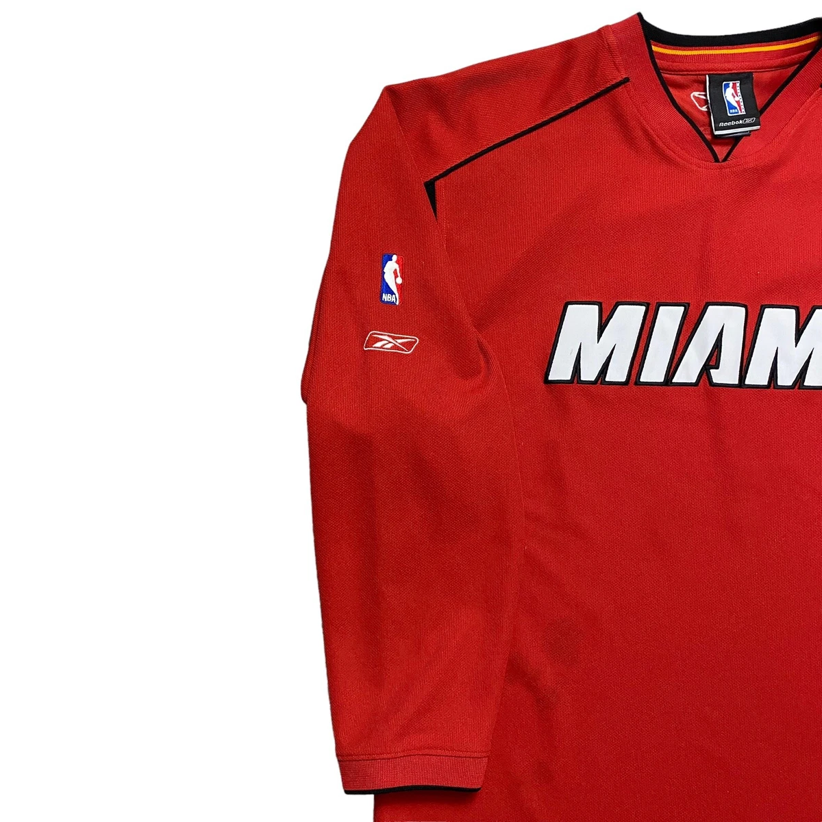 洒 Miami Heat Shirt Adult Large Red Gray NBA Basketball Cotton