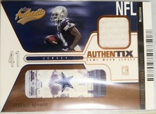 2004 FLEER AUTHENTIX TERENCE NEWMAN GU JERSEY/REP TICKET SP 46/75