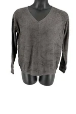 Barefoot Dreams CozyChic UltraLite Pointelle Rib VNeck Pullover Carbon